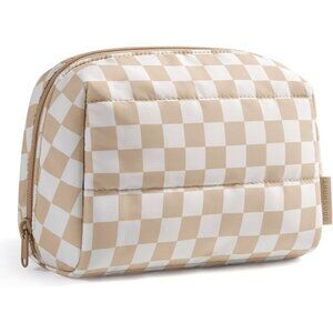Makeup Bag, Wide Opening Cosmetic Bag Compact & Spacious, Water-Resistant Travel